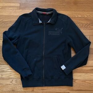 Puma Men’s Black Zipper Sweat Jacket - Size M
